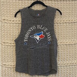 MLB Toronto Blue Jays Dark Gray Graphic Muscle Tank XS